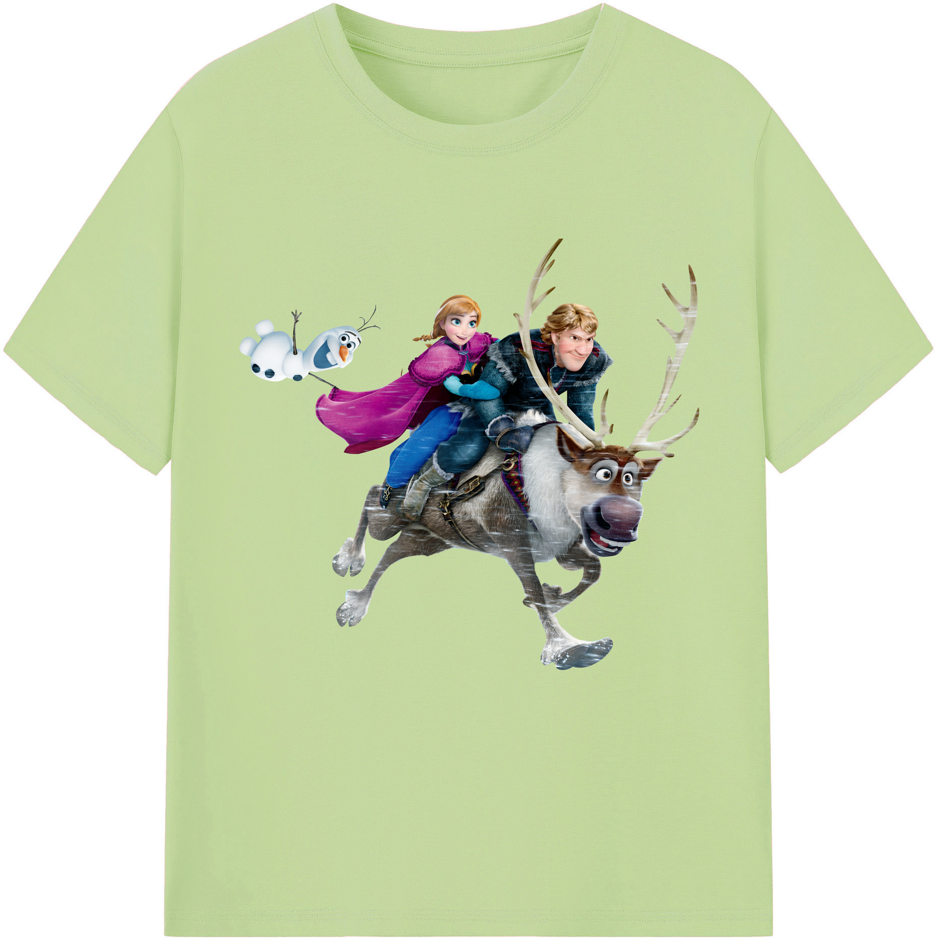 （画像用） アナと雪の女王 アンナ エルサ Frozen Anna Elsa 綿100％半袖Tシャツ（フロントプリント）